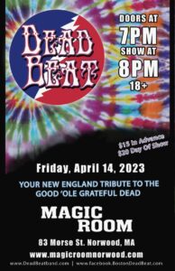 Friday April 14, 2023 – Magic Room – Norwood, MA – 18+ – EARLY SHOW! – Doors 7pm Show 8PM
